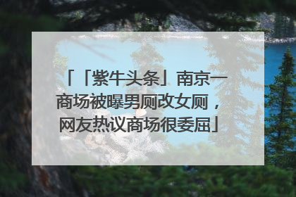 「紫牛头条」南京一商场被曝男厕改女厕，网友热议商场很委屈