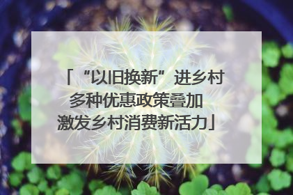 “以旧换新”进乡村 多种优惠政策叠加 激发乡村消费新活力