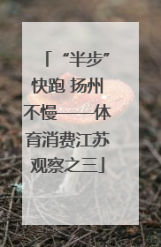 “半步”快跑 扬州不慢——体育消费江苏观察之三