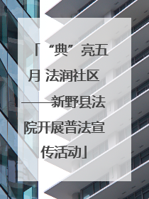 “典”亮五月 法润社区——新野县法院开展普法宣传活动