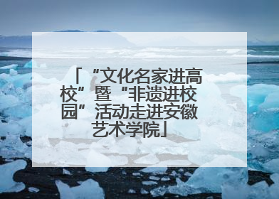 “文化名家进高校”暨“非遗进校园”活动走进安徽艺术学院