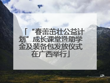 “春蕾茁壮公益计划”成长课堂暨助学金及装备包发放仪式在广西举行