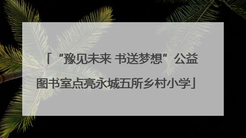 “豫见未来 书送梦想”公益图书室点亮永城五所乡村小学