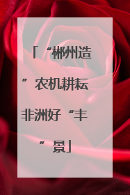 “郴州造”农机耕耘非洲好“丰”景