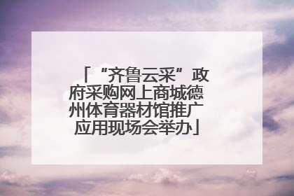 “齐鲁云采”政府采购网上商城德州体育器材馆推广应用现场会举办