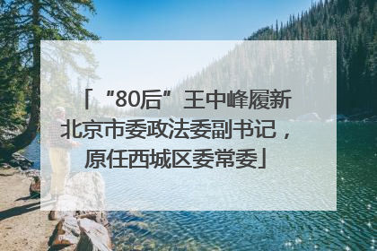 “80后”王中峰履新北京市委政法委副书记，原任西城区委常委