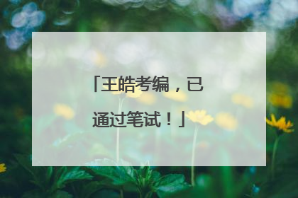 王皓考编，已通过笔试！