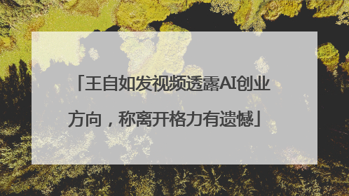 王自如发视频透露AI创业方向，称离开格力有遗憾