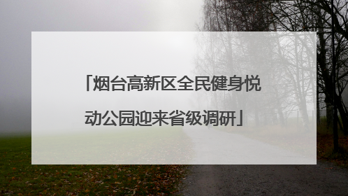 烟台高新区全民健身悦动公园迎来省级调研