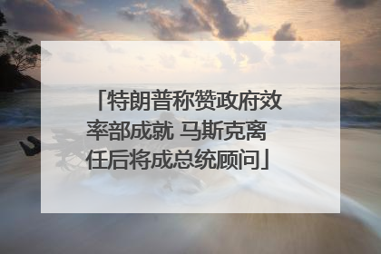特朗普称赞政府效率部成就 马斯克离任后将成总统顾问