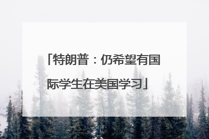 特朗普：仍希望有国际学生在美国学习