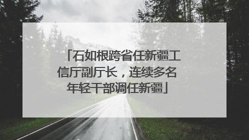 石如根跨省任新疆工信厅副厅长，连续多名年轻干部调任新疆