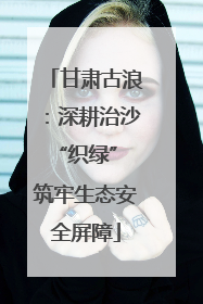 甘肃古浪：深耕治沙“织绿” 筑牢生态安全屏障