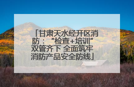 甘肃天水经开区消防：“检查+培训”双管齐下 全面筑牢消防产品安全防线