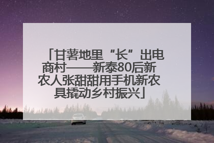 甘薯地里“长”出电商村——新泰80后新农人张甜甜用手机新农具撬动乡村振兴
