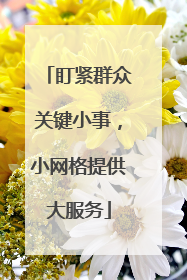 盯紧群众关键小事，小网格提供大服务