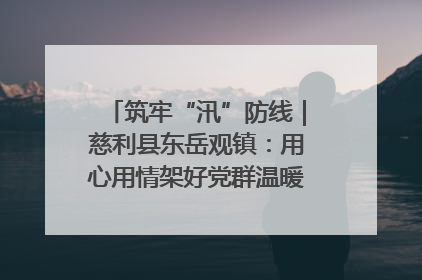 筑牢“汛”防线｜慈利县东岳观镇：用心用情架好党群温暖悠长的“连心桥”
