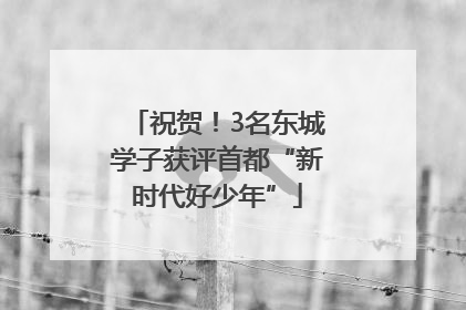 祝贺！3名东城学子获评首都“新时代好少年”
