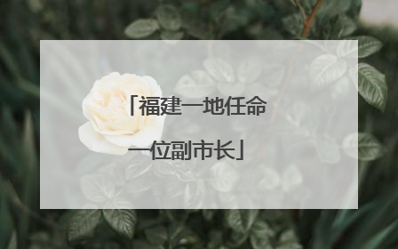 福建一地任命一位副市长