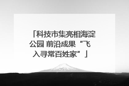 科技市集亮相海淀公园 前沿成果“飞入寻常百姓家”