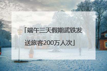 端午三天假期武铁发送旅客200万人次