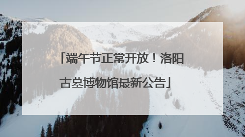 端午节正常开放！洛阳古墓博物馆最新公告