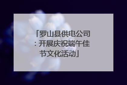 罗山县供电公司：开展庆祝端午佳节文化活动