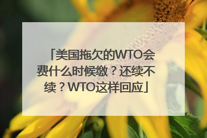 美国拖欠的WTO会费什么时候缴？还续不续？WTO这样回应