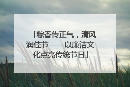 粽香传正气，清风润佳节——以廉洁文化点亮传统节日