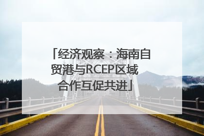 经济观察：海南自贸港与RCEP区域合作互促共进