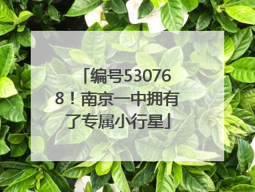 编号530768！南京一中拥有了专属小行星