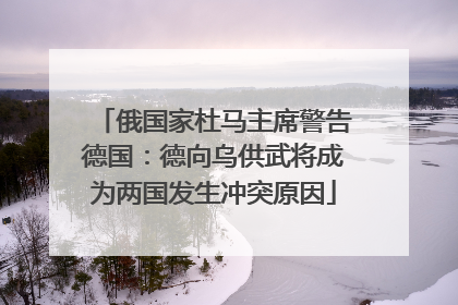 俄国家杜马主席警告德国：德向乌供武将成为两国发生冲突原因
