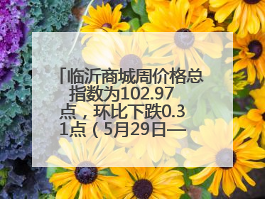 临沂商城周价格总指数为102.97点，环比下跌0.31点（5月29日—6月4日）