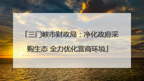 三门峡市财政局：净化政府采购生态 全力优化营商环境