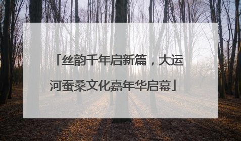 丝韵千年启新篇，大运河蚕桑文化嘉年华启幕