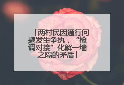 两村民因通行问题发生争执，“检调对接”化解一墙之隔的矛盾