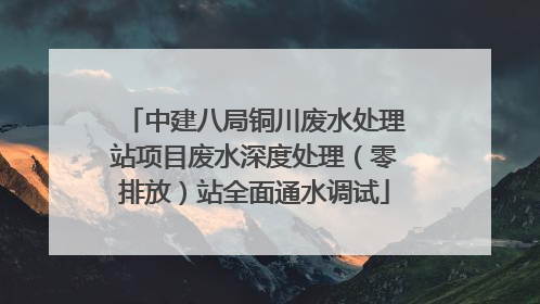 中建八局铜川废水处理站项目废水深度处理（零排放）站全面通水调试