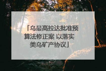 乌最高拉达批准预算法修正案 以落实美乌矿产协议