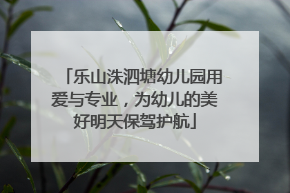乐山洙泗塘幼儿园用爱与专业，为幼儿的美好明天保驾护航