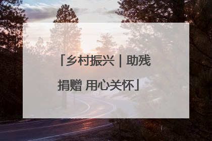 乡村振兴｜助残捐赠 用心关怀