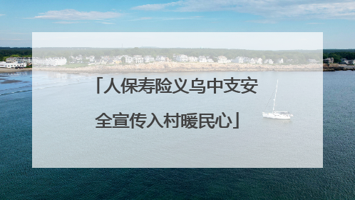 人保寿险义乌中支安全宣传入村暖民心