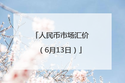 人民币市场汇价（6月13日）