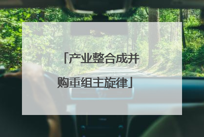 产业整合成并购重组主旋律