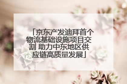 京东产发迪拜首个物流基础设施项目交割 助力中东地区供应链高质量发展
