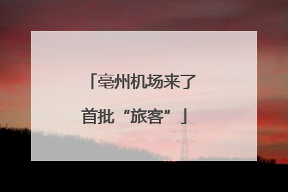 亳州机场来了首批“旅客”
