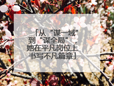 从“谋一域”到“谋全局”，她在平凡岗位上书写不凡篇章
