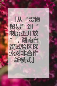 从“货物贸易”到“制度型开放”，湖南自贸试验区探索对非合作新模式