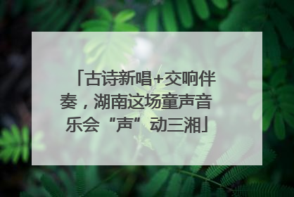 古诗新唱+交响伴奏，湖南这场童声音乐会“声”动三湘
