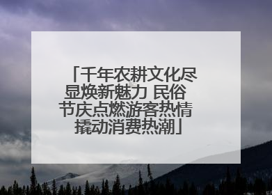 千年农耕文化尽显焕新魅力 民俗节庆点燃游客热情 撬动消费热潮