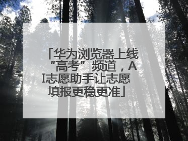 华为浏览器上线“高考”频道，AI志愿助手让志愿填报更稳更准